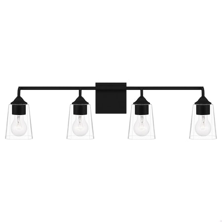 Quoizel Thoresby 4-Light Matte Black Vanity Light THO8631MBK